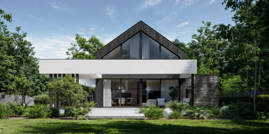01_Projekt_malego_domu_z_poddaszem_i_garazem_na_1_auto_Modern_House_NewHouse_756_G1-882x440.webp